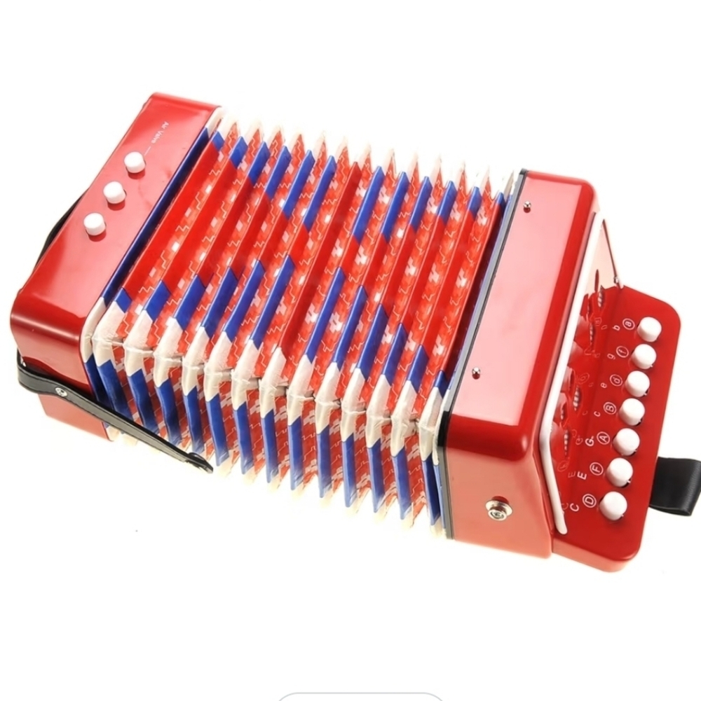Kids Accordion Musical Instruments Kids Beginner Toddler Learning Child Size Red
